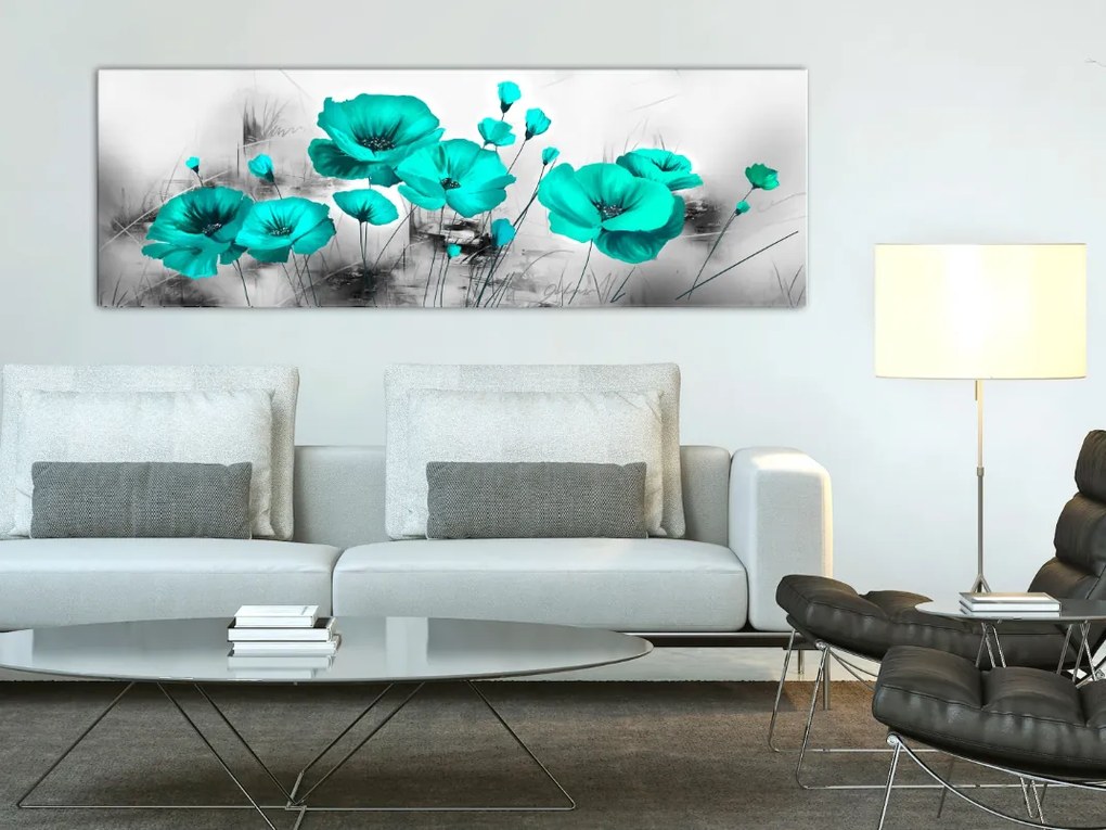 Πίνακας - Turquoise Meadow (1 Part) Narrow - 120x40