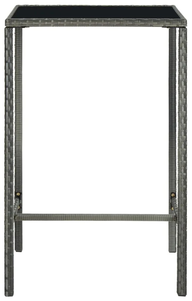 vidaXL Σετ Επίπλων Μπαρ Κήπου 3 τεμ. Γκρι Συνθετικό Ρατάν με Μαξιλάρια