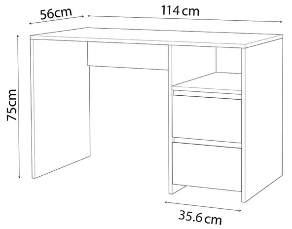 ΓΡΑΦΕΙΟ ΕΡΓΑΣΙΑΣ JONIEL PAKOWORLD ΜΕΛΑΜΙΝΗΣ ΚΡΕΜ 114X56X75ΕΚ