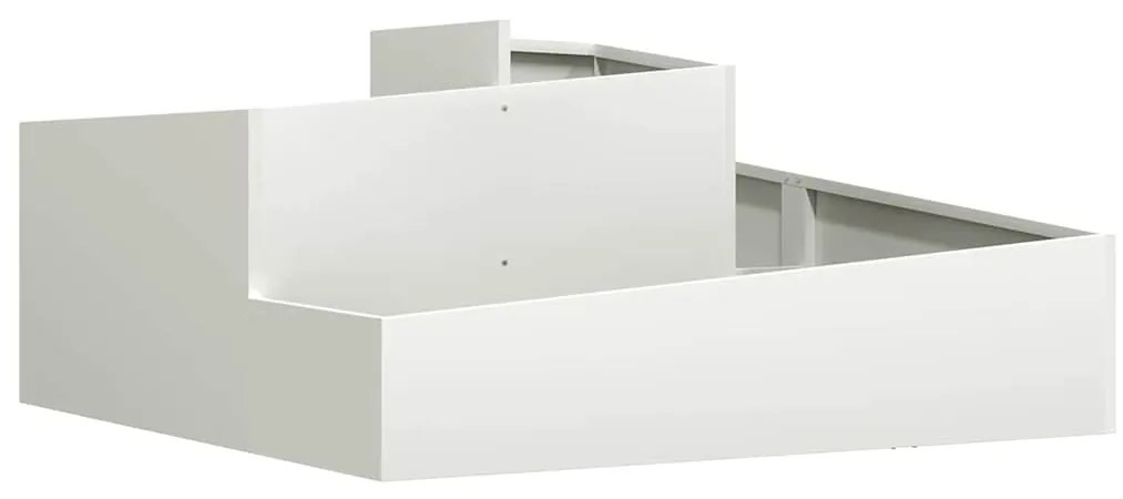 vidaXL Γλάστρα Κήπου Λευκή 100x100x50 εκ Χάλυβας