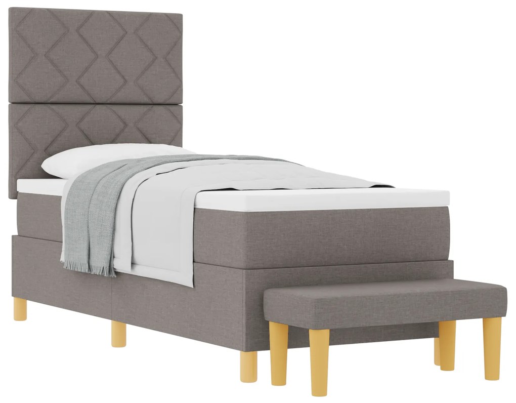 vidaXL Κρεβάτι με Ελατήρια και Στρώμα Ταπέ 80x200 cm Ύφασμα