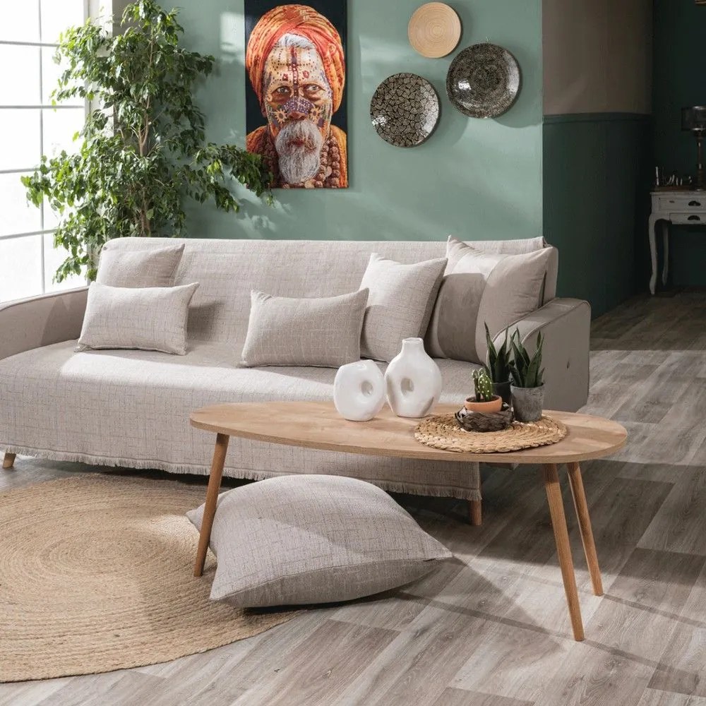 Ριχτάρι Noto 02 Beige Teoran Πολυθρόνα 180x150cm Βαμβάκι-Πολυέστερ