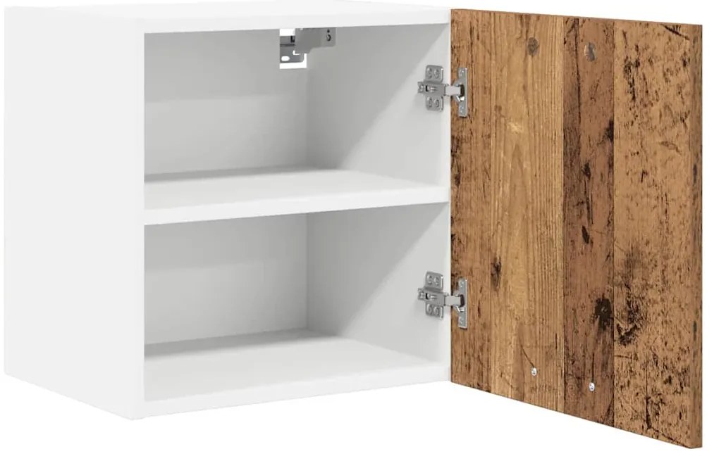 vidaXL Κρεμαστό ντουλάπι με πόρτα Riga 2 pcs Παλαιό Ξύλο και Λευκό
