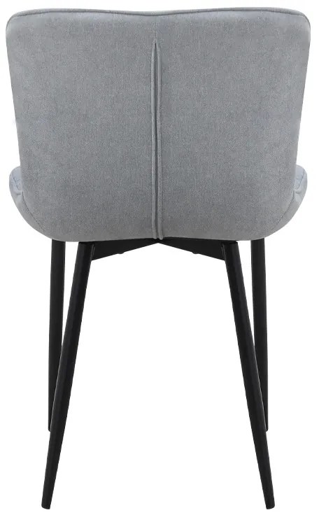 Καρέκλα τραπεζαρίας Chiara Megapap γκρι ύφασμα - μεταλλικό μαύρο πόδι 48x58x81εκ.