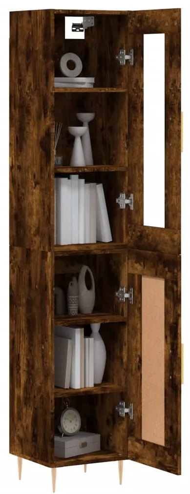 vidaXL Ντουλάπι Καπνιστή δρυς 34,5x34x180 εκ. από Επεξεργασμένο Ξύλο