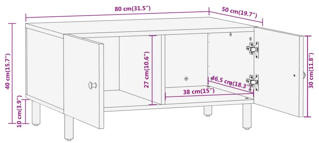 ΤΡΑΠΕΖΑΚΙ ΣΑΛΟΝΙΟΥ 80 X 50 X 40 ΕΚ. ΑΠΟ ΜΑΣΙΦ ΞΥΛΟ ΜΑΝΓΚΟ 356896