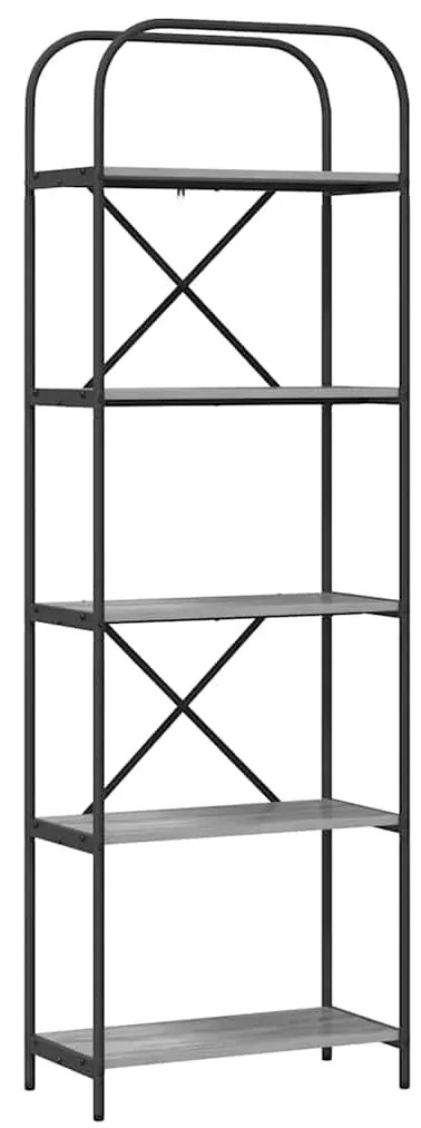 vidaXL Ράφι Βιβλίων Γκρι sonoma 60 x 30 x 183 εκ Επεξεργασμένο ξύλο