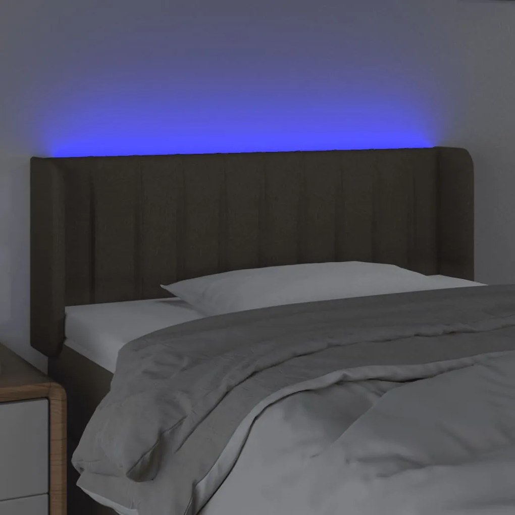 vidaXL Κεφαλάρι Κρεβατιού LED Taupe 103x16x78/88 εκ. Υφασμάτινο