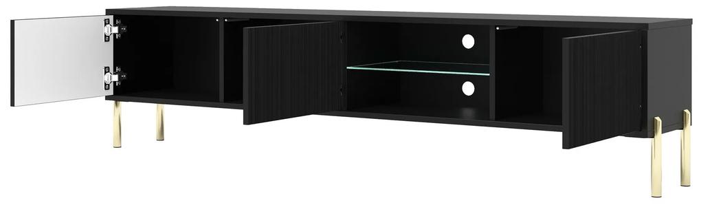 Τραπέζι Tv Nashville C103, Μαύρο, 175x47x32cm, 28 kg | Epipla1.gr