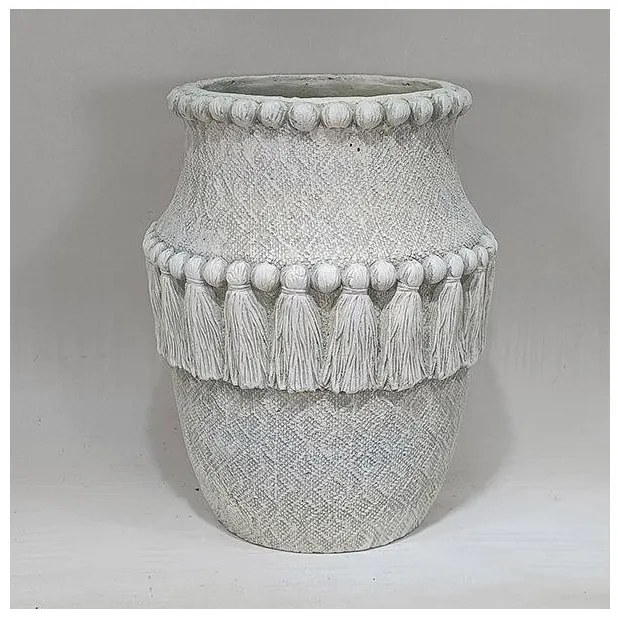 Βάζο τσιμεντένιο Γκρι Με Κρόσσια 20x20x18cm 752-20315 Estheti-752-20315-Γκρι 752-20315