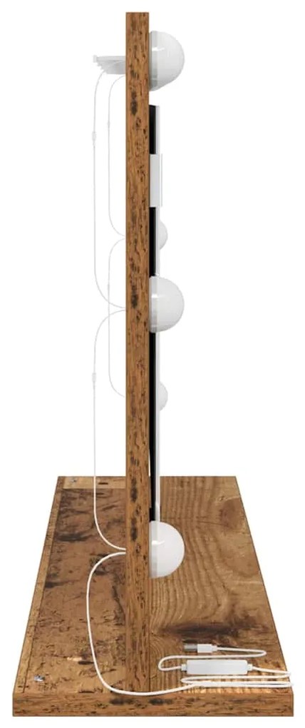 vidaXL Καθρέφτης τουαλέτας Ορθογώνιος Παλιό ξύλο 80 x 45 x 18 εκ.