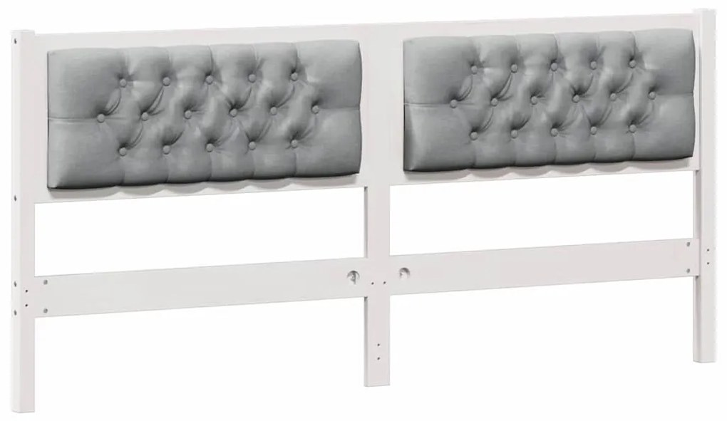 vidaXL Κεφαλάρι Άλλο Λευκό και ανοιχτό γκρι 160 cm Μασίφ ξύλο πεύκου