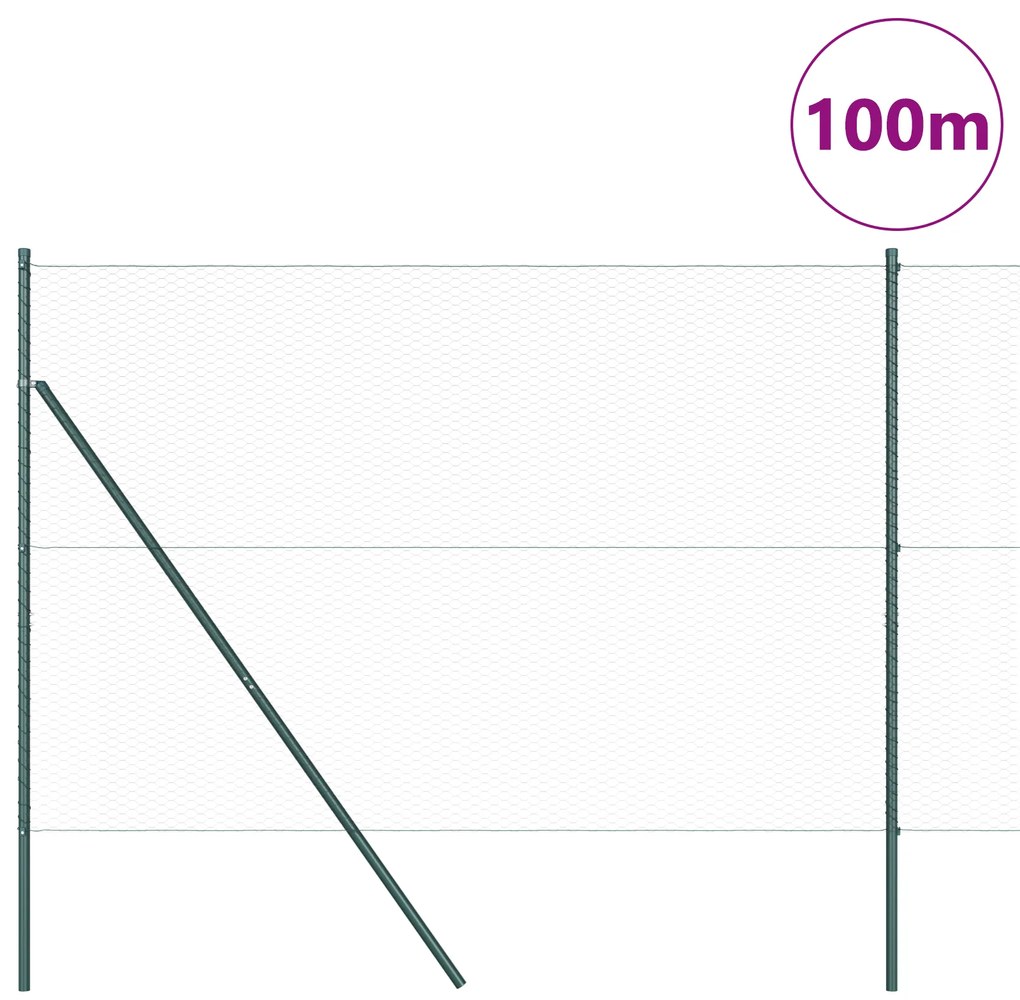 vidaXL Hexagon Fence Γκρι 1.6x100 μ Χάλυβας