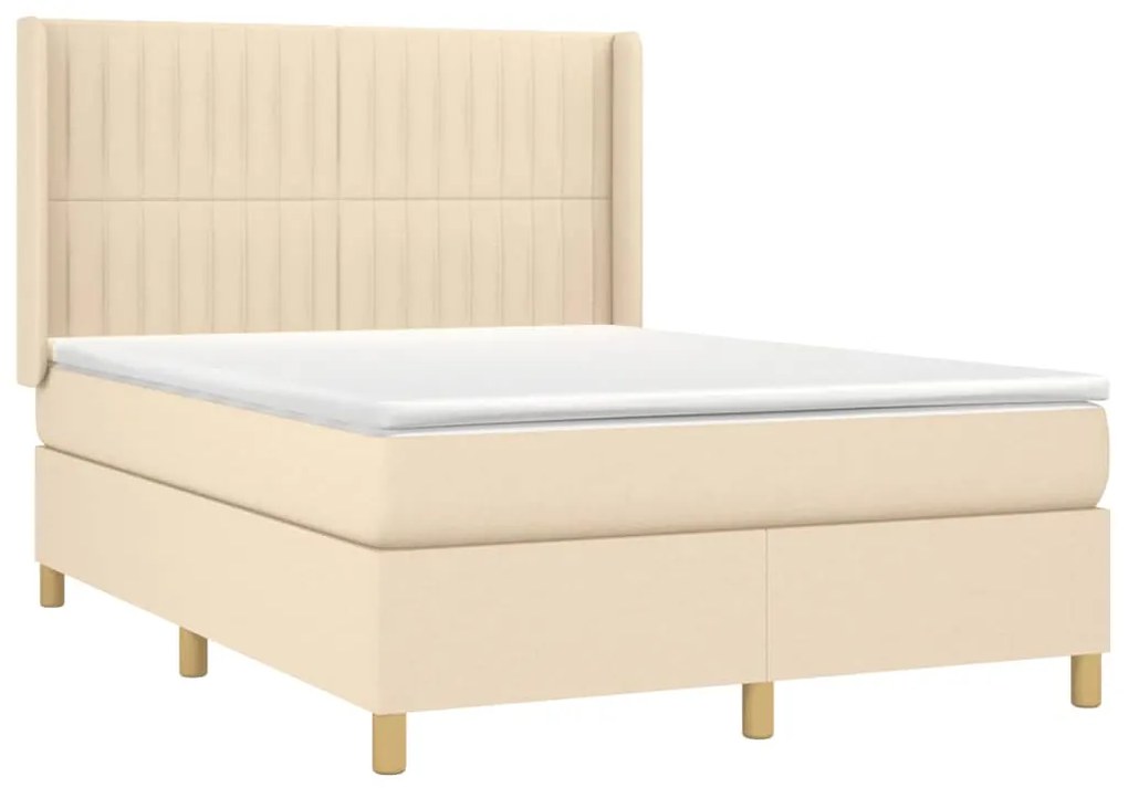 ΚΡΕΒΑΤΙ BOXSPRING ΜΕ ΣΤΡΩΜΑ ΚΡΕΜ 140X190 ΕΚ. ΥΦΑΣΜΑΤΙΝΟ 3132150