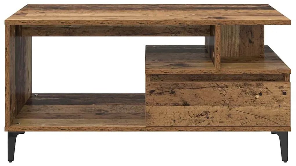 vidaXL Τραπεζάκι σαλονιού with Drawer Παλαιό ξύλο 90 x 49 x 45 εκ