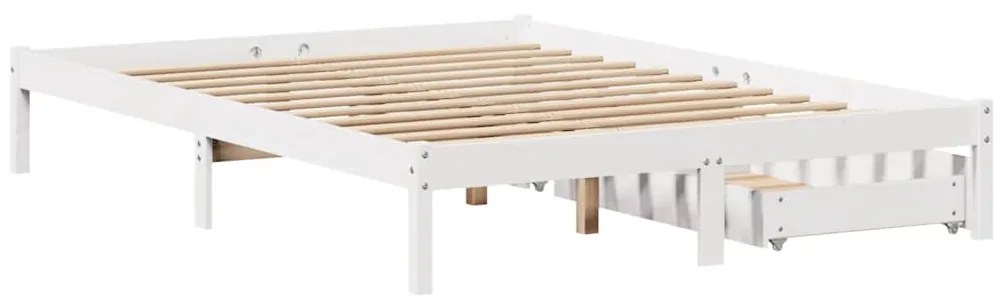 vidaXL Σκελετός Κρεβ. Χωρίς Στρώμα Λευκό 150x200 εκ Μασίφ Πεύκο