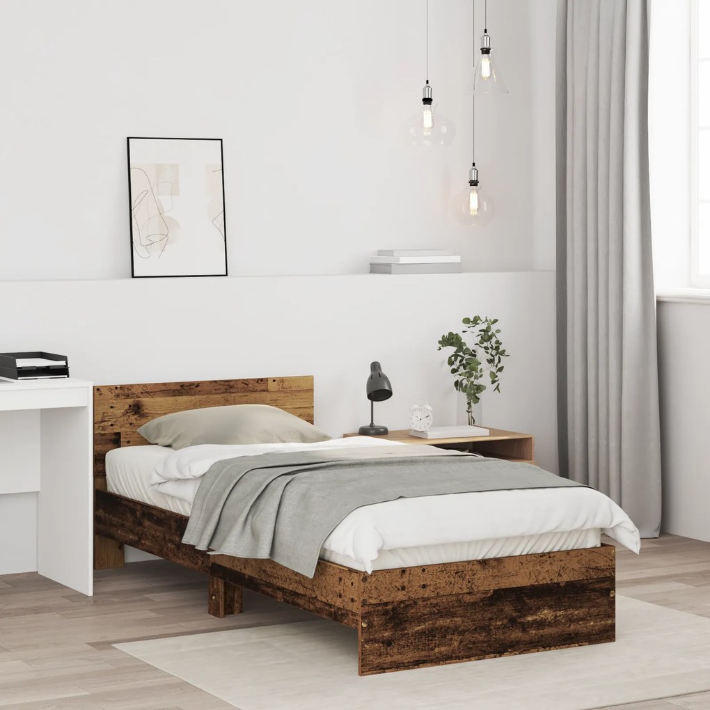 vidaXL Σκελετός Κρεβατιού Παλιού Ξύλου 90x200 εκ.