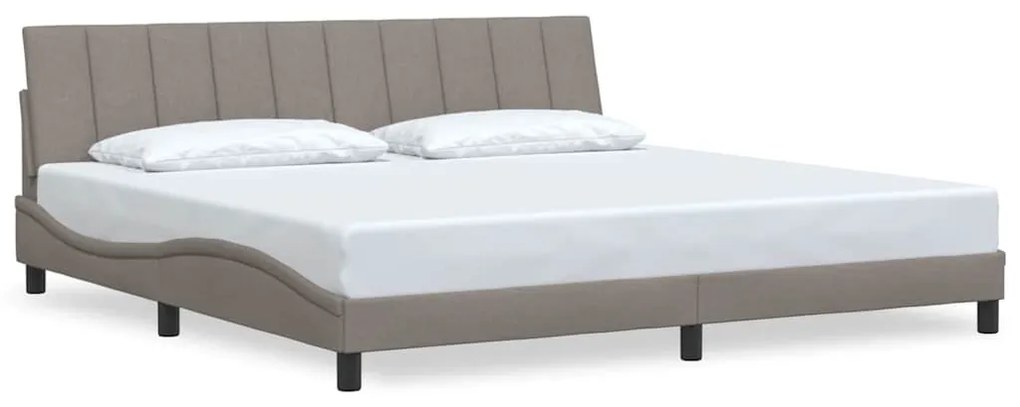 vidaXL Σκελετός Κρεβατιού Χωρίς Στρώμα Taupe 200x200 εκ.Υφασμάτινο