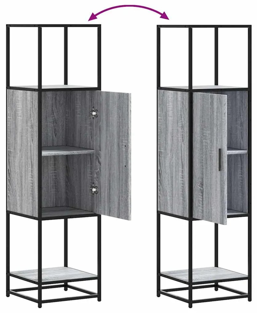 Highboard Grey Sonoma Κατασκευασμένο ξύλο και μέταλλο - Γκρι sonoma