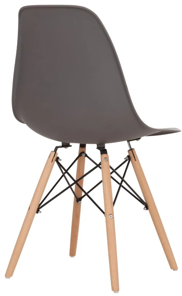 Καρέκλα C8460.10 με Ξύλινα πόδια και Twist PP Γκρί 46x50x82εκ. 4αδα 46x50x82 εκ.