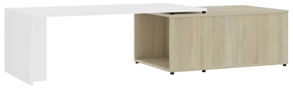 vidaXL Τραπεζάκι Σαλονιού Λευκό/Sonoma Δρυς 150x50x35 εκ. Μοριοσανίδα