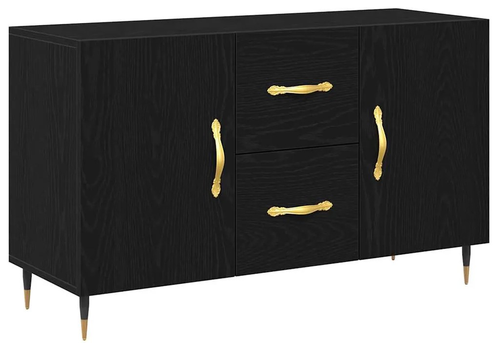 vidaXL Πλαϊνό γραφείο Μαύρη Οξυά 100 x 36 x 60 εκ. Επεξεργασμένο ξύλο