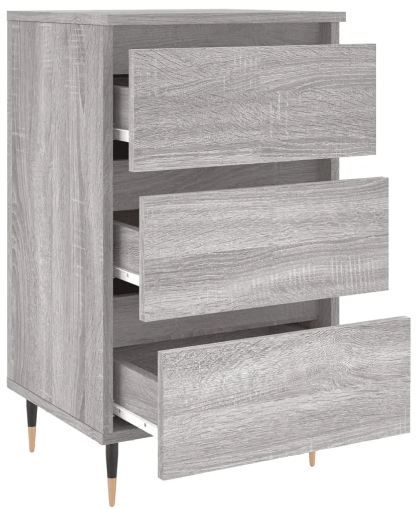 vidaXL Κομοδίνα 2 τεμ. Γκρι Sonoma 40x35x69 εκ. από Επεξεργασμένο Ξύλο