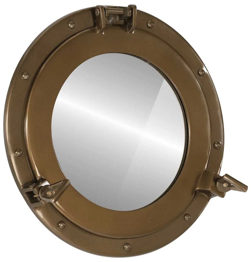 Καθρέφτης Φινιστρίνι Τοίχου Ø38 εκ. από Αλουμίνιο και Γυαλί