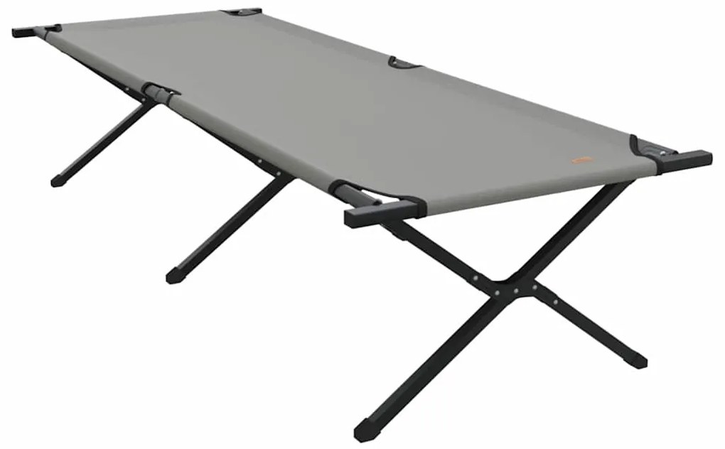 vidaXL Αναδιπλούμενο Κρεβάτι Κάμπινγκ 2 pcs Γκρι Ύφασμα Oxford