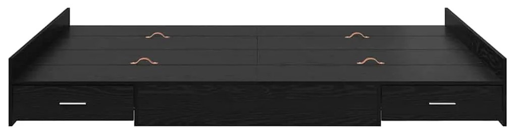 vidaXL Κρεβάτι με αποθηκευτικό χώρο με συρτάρι Μαύρη Οξυά 140 x 190 cm