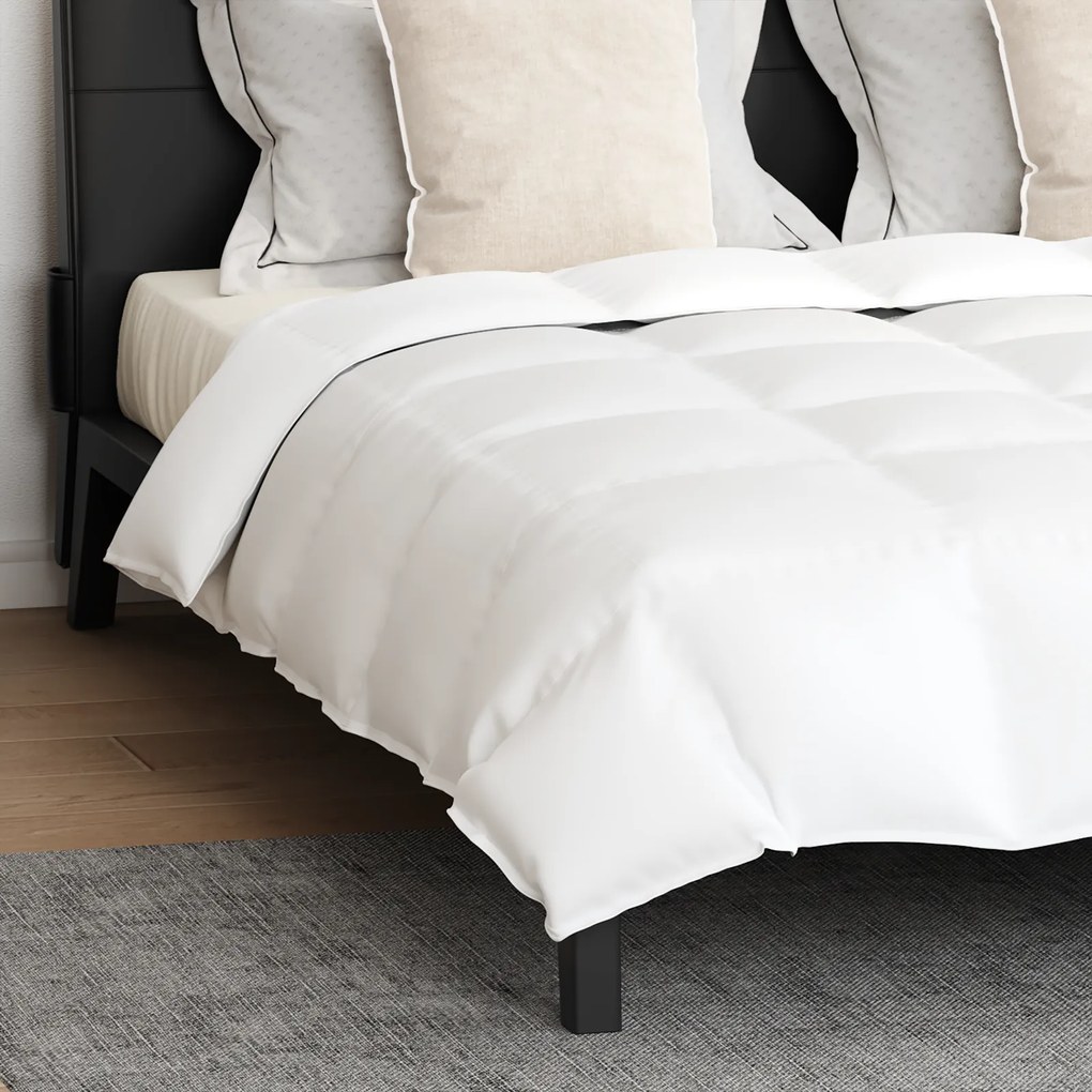 vidaXL Πάπλωμα με μαξιλάρι 3 pcs Λευκό 200 x 200 cm Πούπουλο