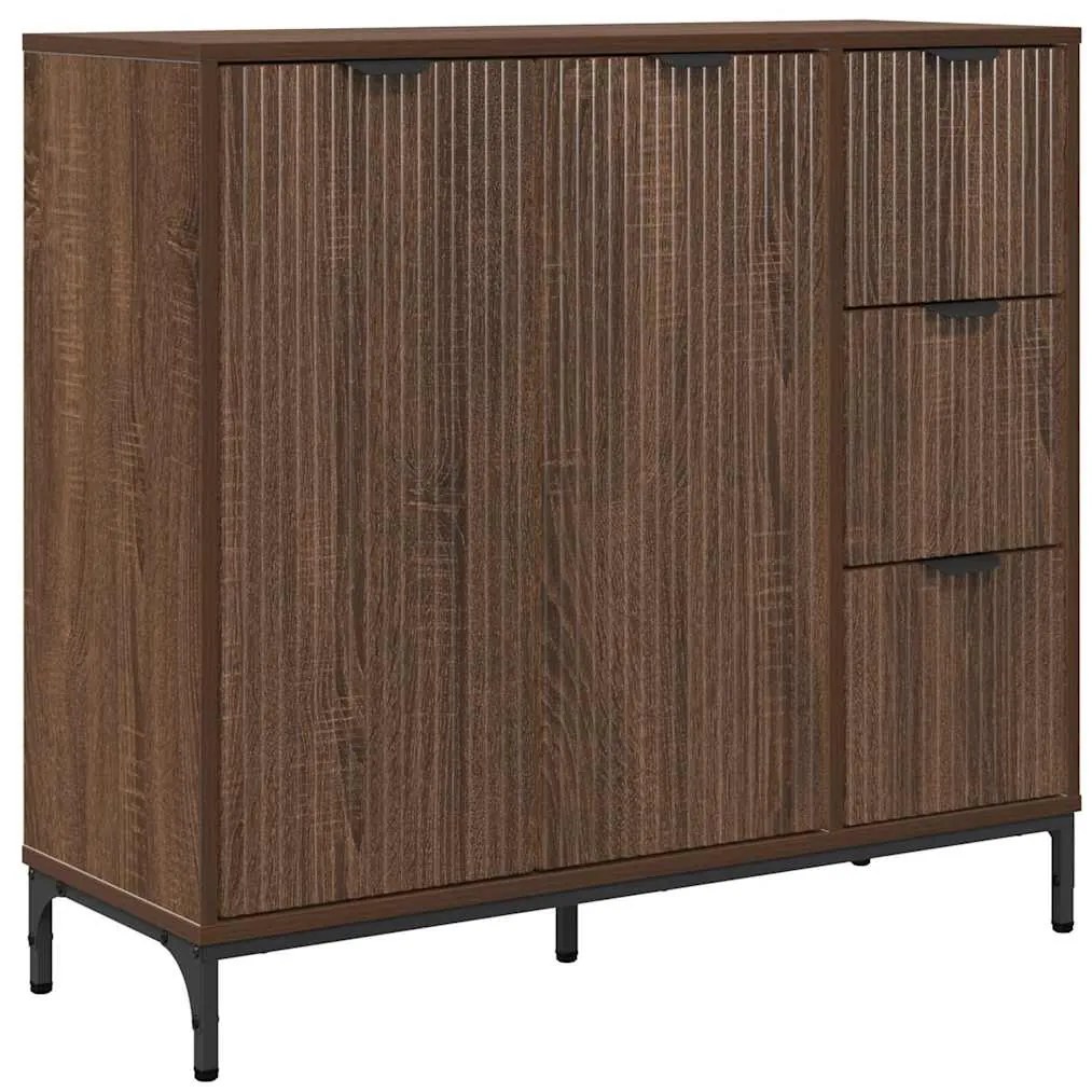 vidaXL Πλαϊνό γραφείο Καφέ δρυς 89.5 x 33 x 82 εκ. Επεξεργασμένο ξύλο