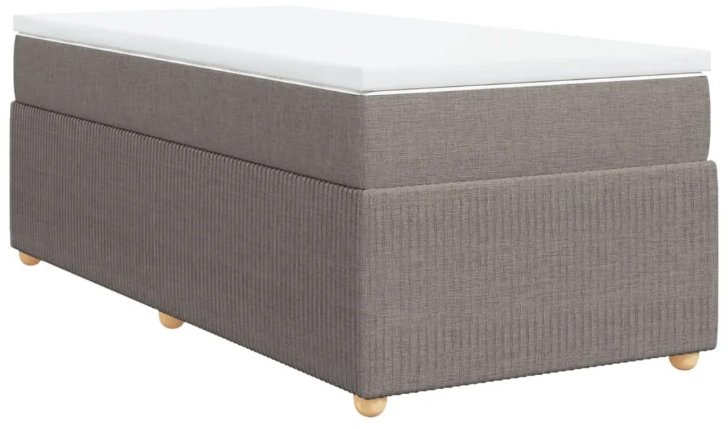 vidaXL Κρεβάτι Boxspring με Στρώμα Taupe 80x200 εκ. Υφασμάτινο