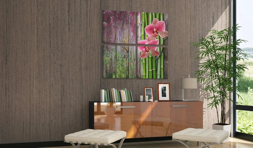 Πίνακας - Bamboo and orchid 90x90