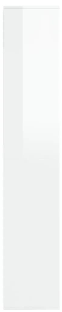 Παπουτσοθήκη Γυαλιστερό Λευκό 54 x 34 x 183 εκ. από Μοριοσανίδα - Λευκό