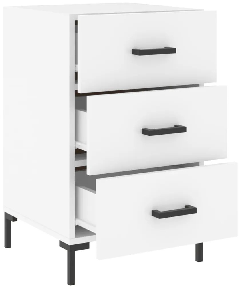 vidaXL Κομοδίνο Λευκό 40 x 40 x 66 εκ. από Επεξεργασμένο Ξύλο