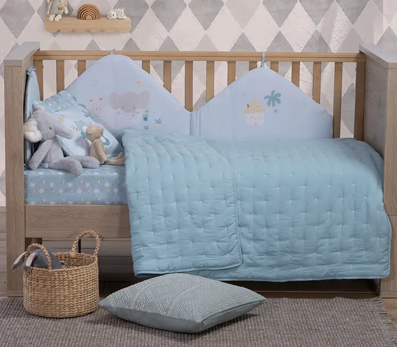 Βρεφικό Κουβερλί Shy Aqua 110x150 - Nef-Nef Homeware