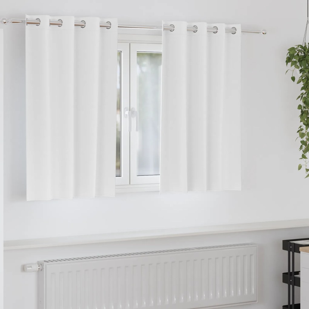 vidaXL Κουρτίνες 2 pcs Καθαρό Λευκό 140 x 140 cm Πολυεστέρας