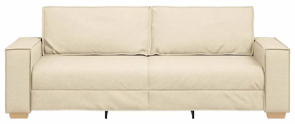 vidaXL 3-Θέσιος καναπές με μαξιλάρι Κρεμ 220 x 78 x 84 εκ. ύφασμα
