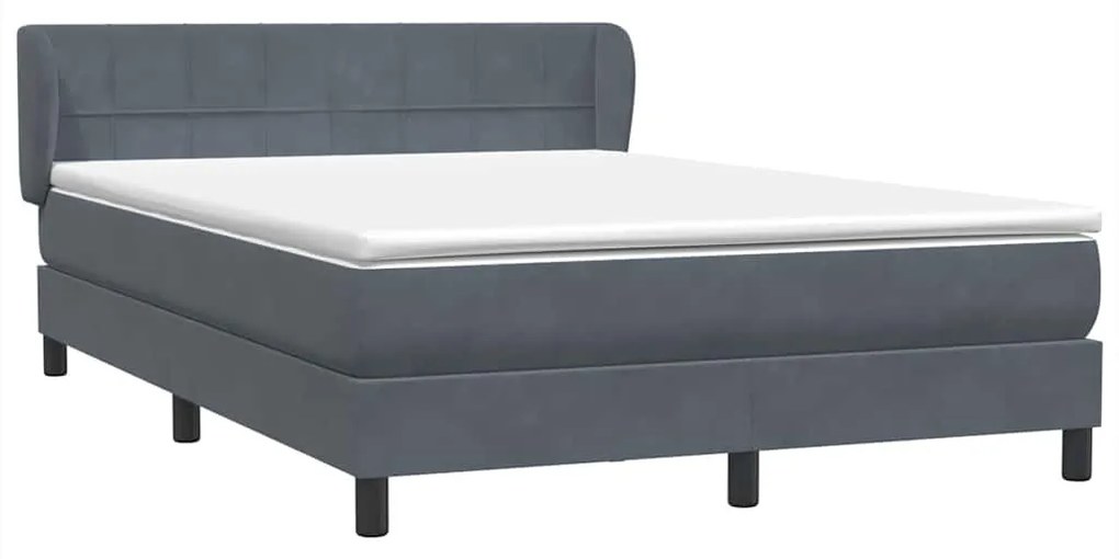 vidaXL Box Spring Κρεβάτι με στρώμα Σκούρο γκρι 160x220 cm Βελούδινο