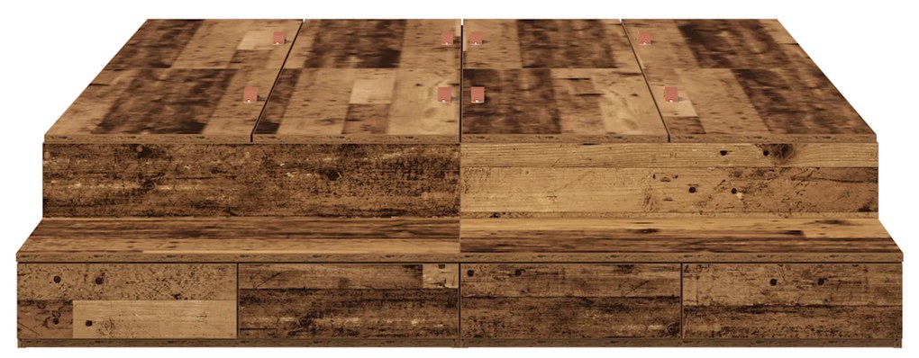 vidaXL Κρεβάτι Αποθήκευσης Παλιού Ξύλου 150x200 εκ