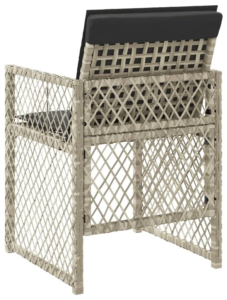 vidaXL Καρέκλες Κήπου 4 τεμ. Αν. Γκρι από Συνθετικό Ρατάν με Μαξιλάρια