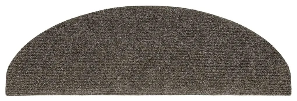 vidaXL Πατάκια Σκαλιών Αυτοκόλλητα 10 τεμ. Ανθρακί Ημίστρογγυλά Μεγάλα 65x21x4 εκ.