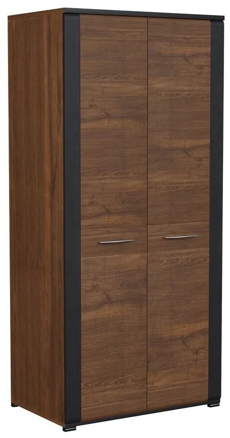 Ντουλάπα Orlando D106, Καρυδί, Wenge, 194x90x56.5cm, Πόρτες ντουλάπας: Με μεντεσέδες