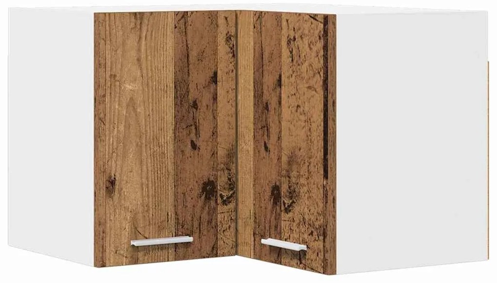 vidaXL Κρεμαστό ντουλάπι Παλαιό Ξύλο και Λευκό 57 x 57 x 40 εκ.