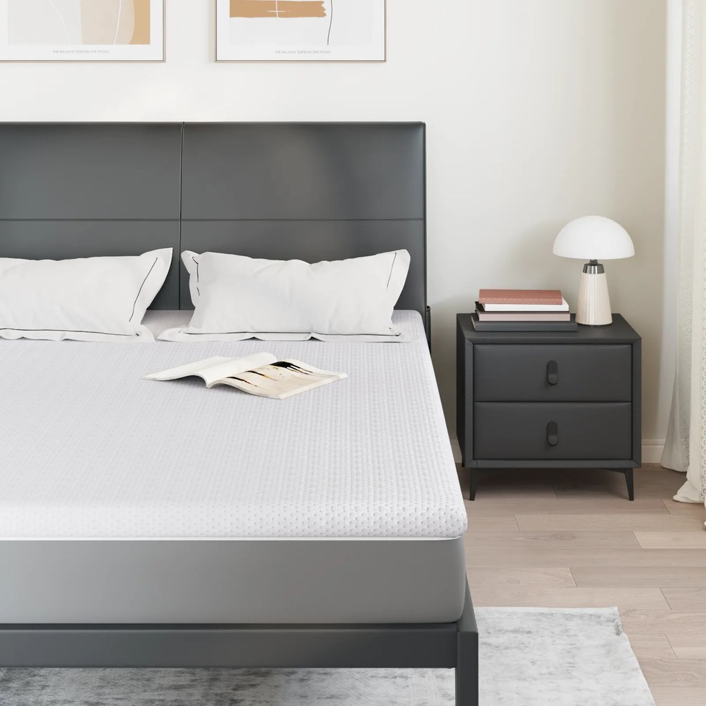 vidaXL Στρώματα Λευκό 140 x 190 cm 100% ύφασμα πολυεστέρα με τζακάρ