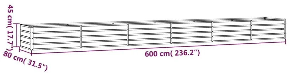 Ζαρντινιέρα Σκουριασμένο 600x80x45 εκ. Ατσάλι Σκληρυθέν Αέρα - Καφέ