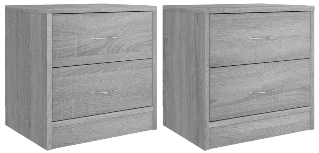 vidaXL Κομοδίνα 2 τεμ. Γκρι Sonoma 40x30x40 εκ. από Επεξεργασμένο Ξύλο
