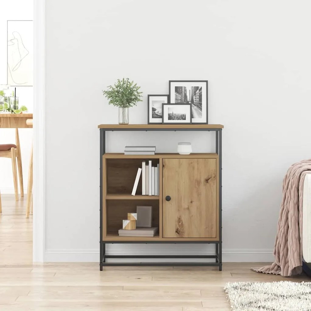 vidaXL Πλαϊνό γραφείο Artisan Oak 69 x 35 x 80 εκ Επεξεργασμένο ξύλο