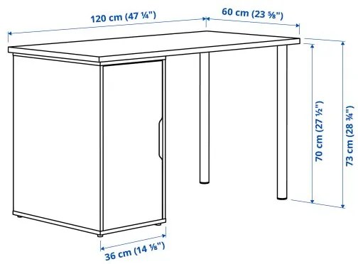 LAGKAPTEN/ALEX γραφείο, 120x60 cm 995.214.35